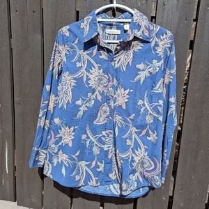 Coldwater Creek Lightweight Paisley Button-Up Shirt, Women's Size PL